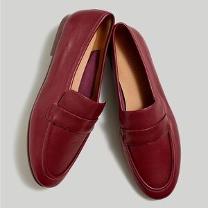 Madewell Red Leather Lacey Loafers